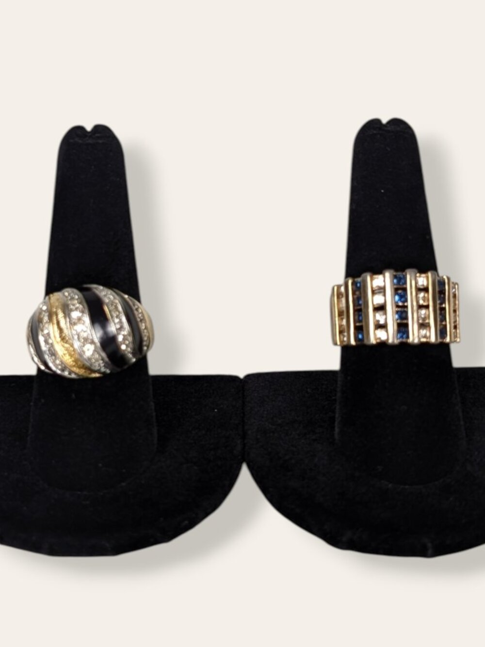 Set of 2 Vintage 18KHGE Costume Rings